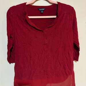 Lucky Brand Deep Red Women's Blouse